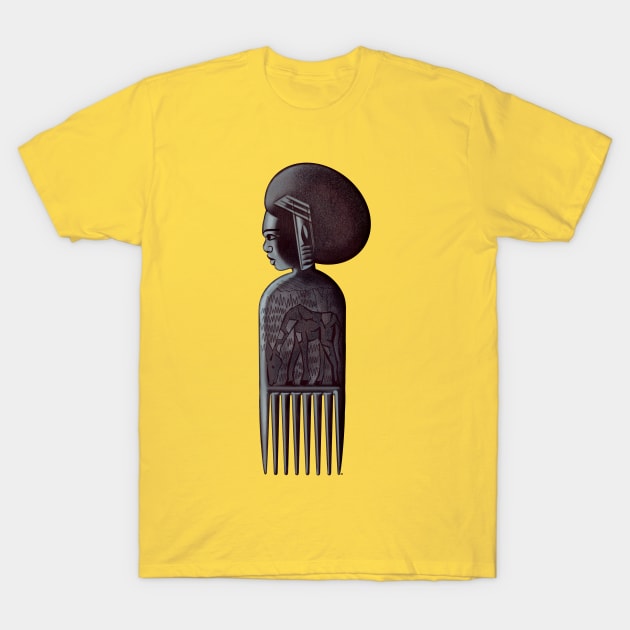 African giraffe comb T-Shirt by MossyRockDesigns